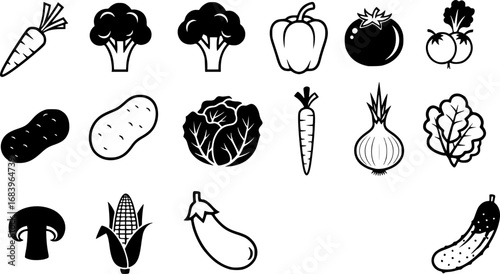 fresh vegetable icon collection vector illustration