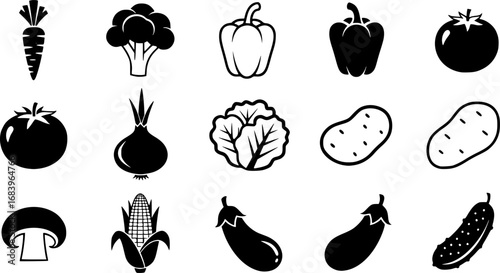 fresh vegetable icon collection vector illustration