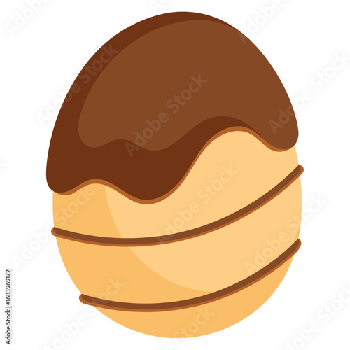 Chocolate dipped candy egg. Vector