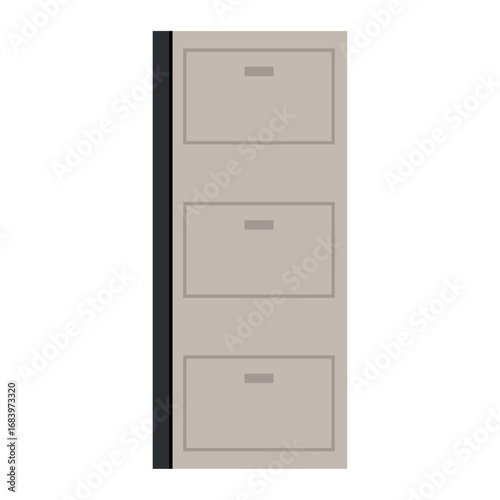 Tall beige file cabinet with sleek design Vector