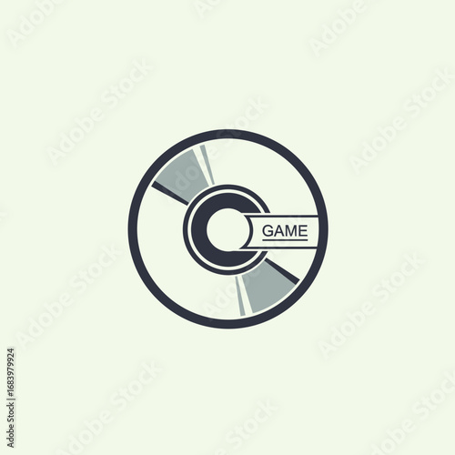 A stylized illustration of a game disc on a light background.