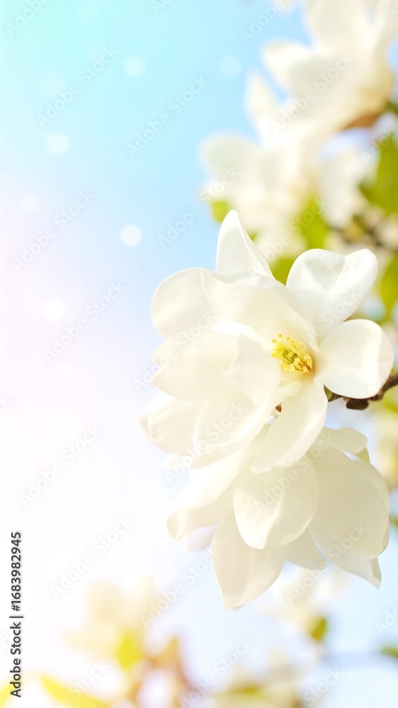 Fototapeta premium Soft focus magnolia blossoms in spring