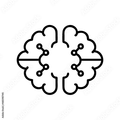 AI Brain Icon Symbolizing Artificial Intelligence and Neural Networks for Technology and Innovation Concepts in Digital Health and Data Science