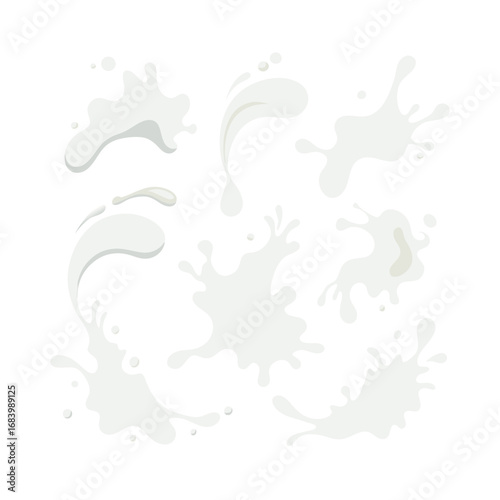 Flat Illustration of Milk Splash