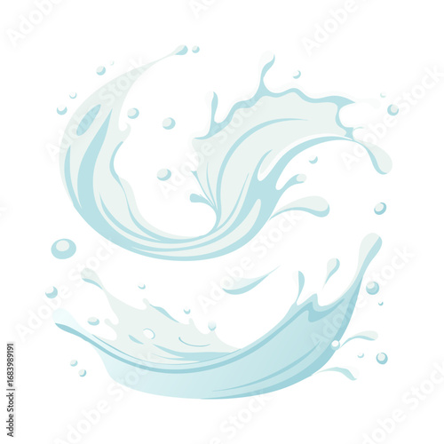 Flat Illustration of Milk Splash