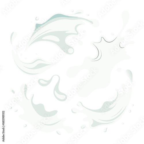 Flat Illustration of Milk Splash