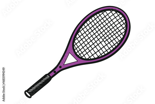 Pink Tennis Racquet with Black Strings and Handle sport