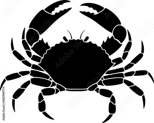 crab line art silhouette vector illustration