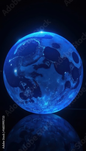 Wallpaper Mural Intensely glowing blue orb, isolated on black , studio shot, electricity Torontodigital.ca