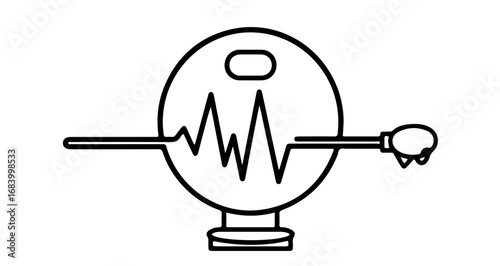 Oscilloscope displaying a waveform, a device used for measuring electrical signals