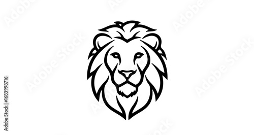 Majestic lion head illustration, showcasing its powerful mane and fierce gaze