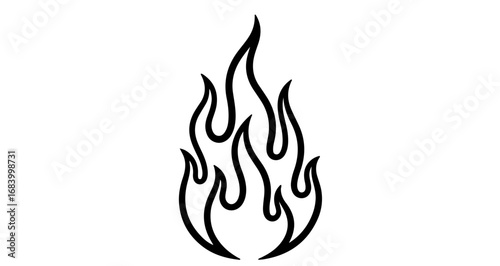 Stylized fire flame illustration, representing energy, passion, and transformation