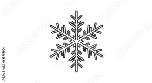 Simple snowflake, a symbol of winter, cold weather and christmas time