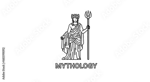 Poseidon, the greek god of the sea, , a symbol of ancient mythology