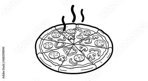 Delicious pizza with mushrooms and pepperoni, a culinary delight for everyone