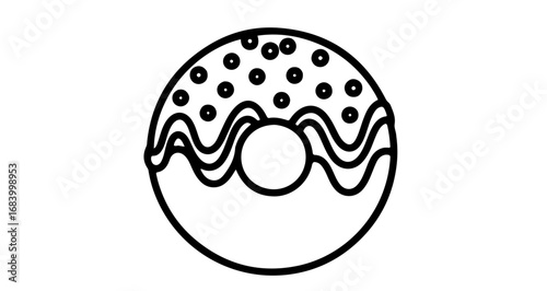 Sweet donut with icing and sprinkles, a delightful treat for everyone