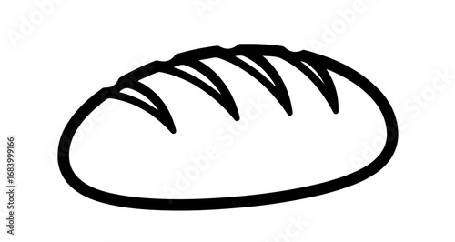 Illustration of a loaf of bread, perfect for bakery and food designs