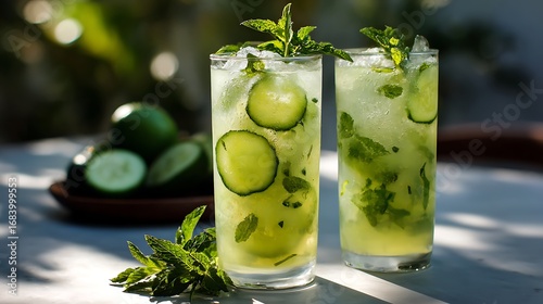 Refreshing cucumber mojito recipe: summer cocktails with mint and lime for a healthy drink option at home