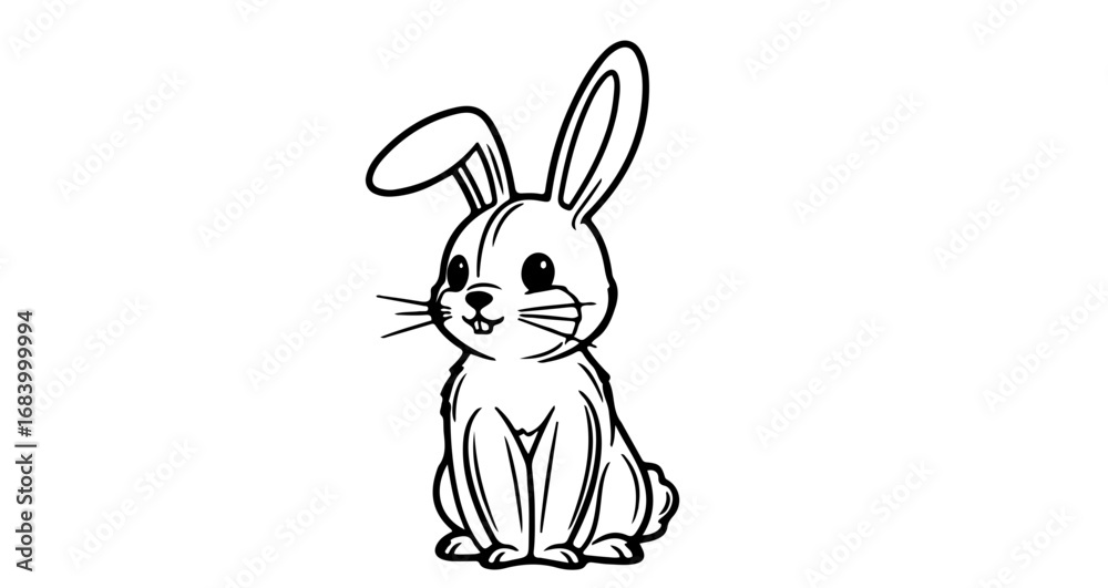 Obraz premium Illustration of a cute bunny rabbit, perfect for childrens designs