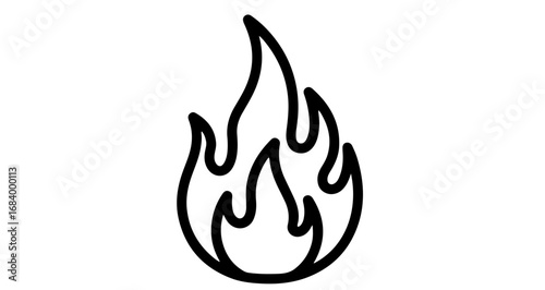 Simple black and white fire icon, perfect for minimalist designs