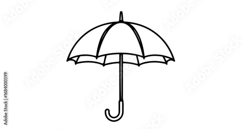 Umbrella drawing simple outline umbrella for rain protection and sunshade