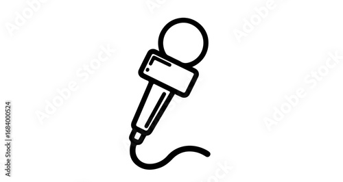 Microphone icon simple vector illustration of mic in black and white