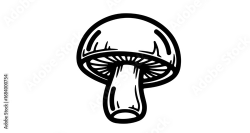 Illustration of a mushroom, a natural and organic food source from the forest