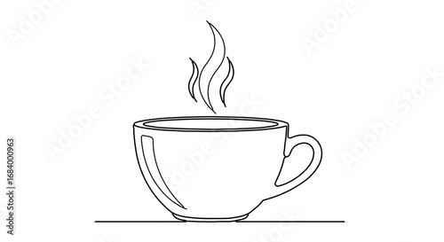 A steaming cup of coffee, perfect for designs related to coffee and relaxation