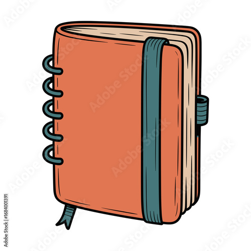 Bullet journal with markers, hand-drawn illustration, organized lifestyle, creative journaling