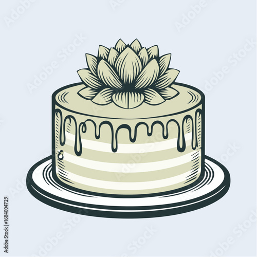 edible minimalism solo bloom cake