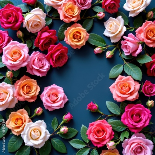 Stunning wall of vibrant roses in full bloom, a breathtaking floral background perfect for design projects, garden, macro, bloom