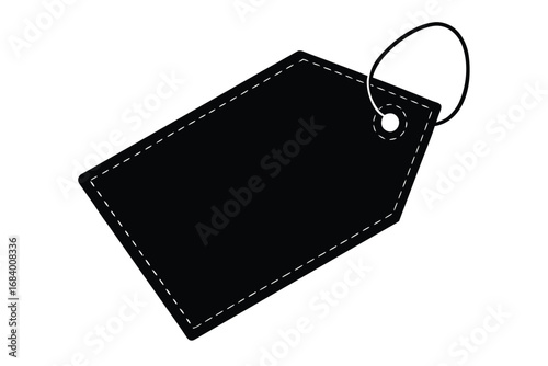 Square Tag Silhouette with Folded Corner