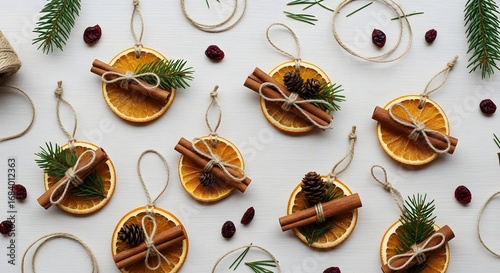 Dried Orange Slice and Cinnamon Stick Christmas Ornaments Festive Holiday Decorations