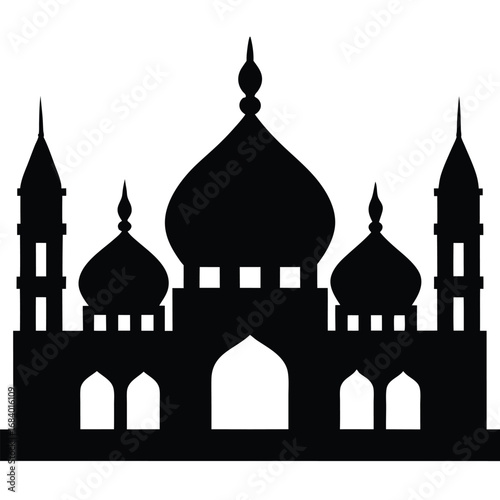 Islamic Prayer Mosque Silhouette Design