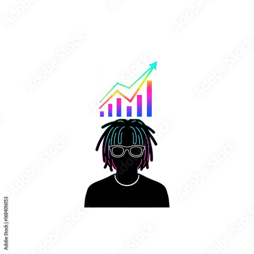Vector art  depicting business growth, financial success, and investment strategy. Ideal for business concepts related to market analysis, future planning, and data-driven decision making