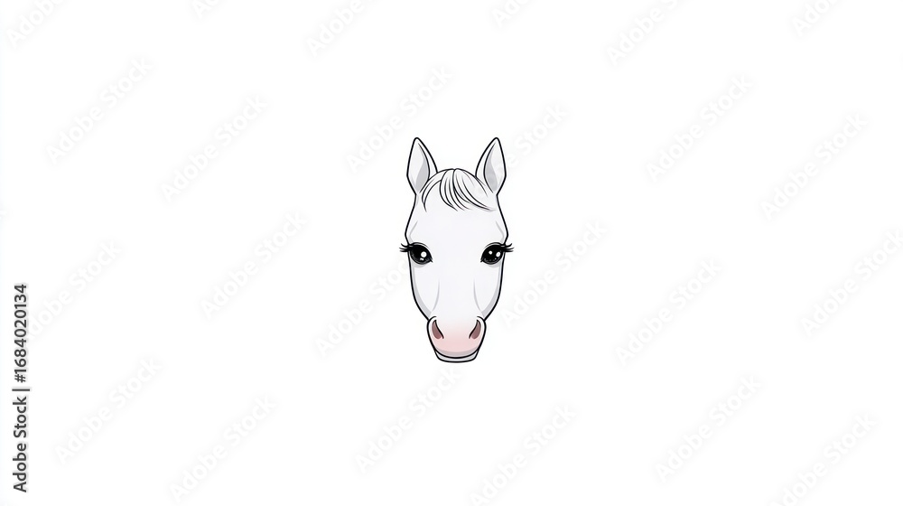 Fototapeta premium White horse head illustration
