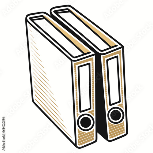 Two ring binders in a simple illustration on white background  