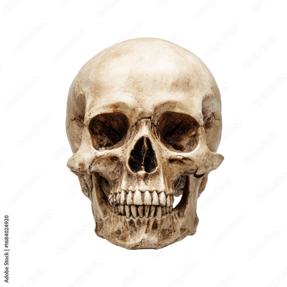 Fototapeta premium Realistic human skull model for educational and artistic purposes