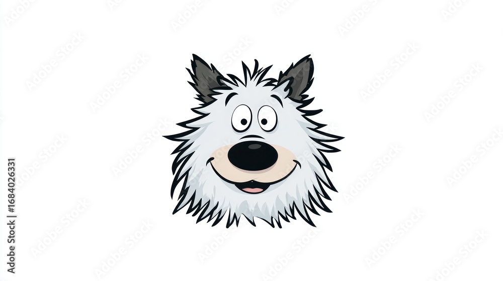 Naklejka premium Cartoon dog head illustration