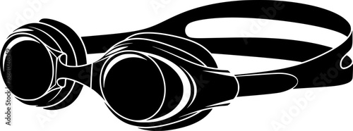 Silhouette of swimming goggles perfect for underwater vision and competitive swimming
