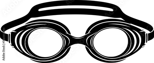 Silhouette of swimming goggles perfect for underwater vision and competitive swimming