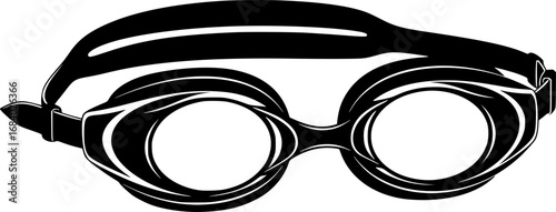Silhouette of swimming goggles perfect for underwater vision and competitive swimming