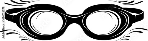 Silhouette of swimming goggles perfect for underwater vision and competitive swimming
