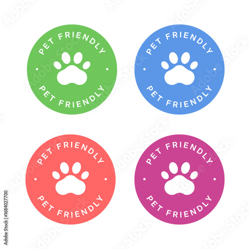 Pet friendly colorful vector stickers set