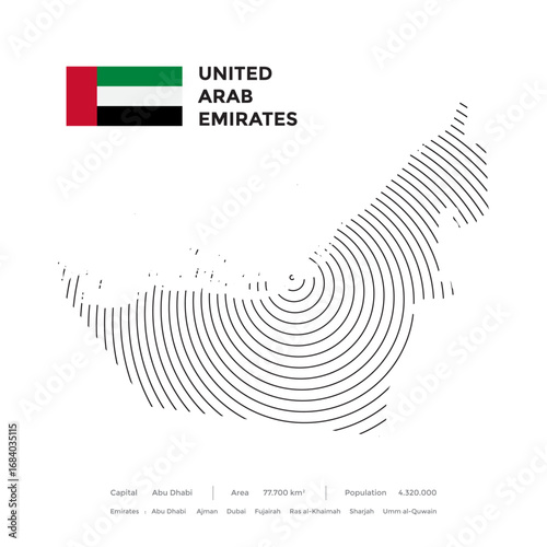 United Arab Emirates Map design with creative concept