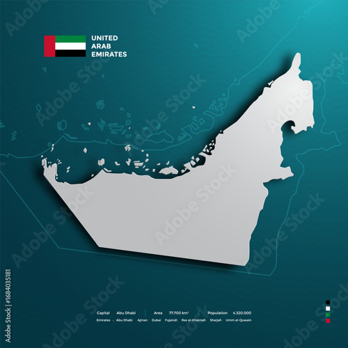 United Arab Emirates Map design with creative concept