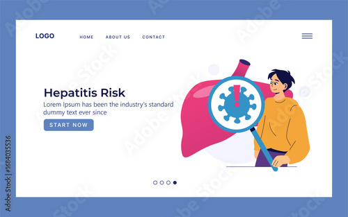 Hepatitis Risk Awareness Vector Illustration with Person