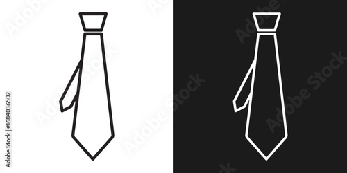 Tie icon vector set. professional necktie line symbol. businessman suit neck tie icon collection.
