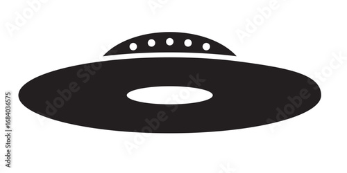 UFO Icon set. flying saucer vector symbol. alien space ship sign in black filled and outlined style.