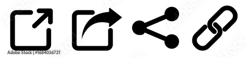 Share icon set. Social media link share buttons. Data or files send symbol. Copy website url vector icons.